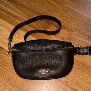 COACH Fanny pack, black with gold zippers